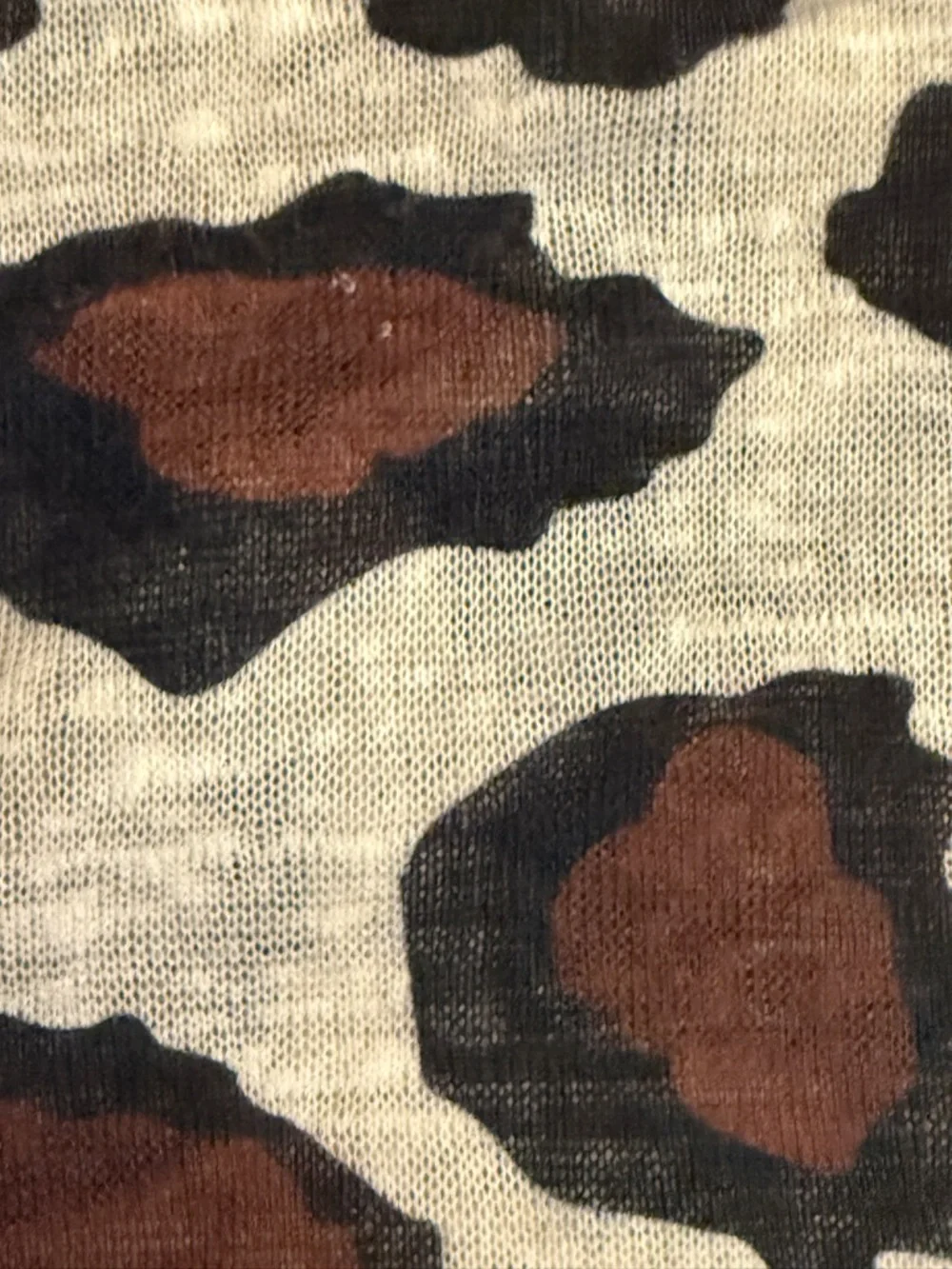 Umgee Women’s Long Sleeve Leopard Print Blouse in White, Brown & Black NWT